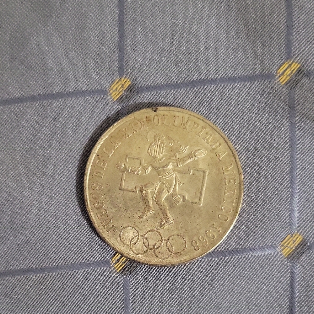 1968 Mexico 25 Pesos - Summer Olympics 72% Fine Silver Commemorative Coin